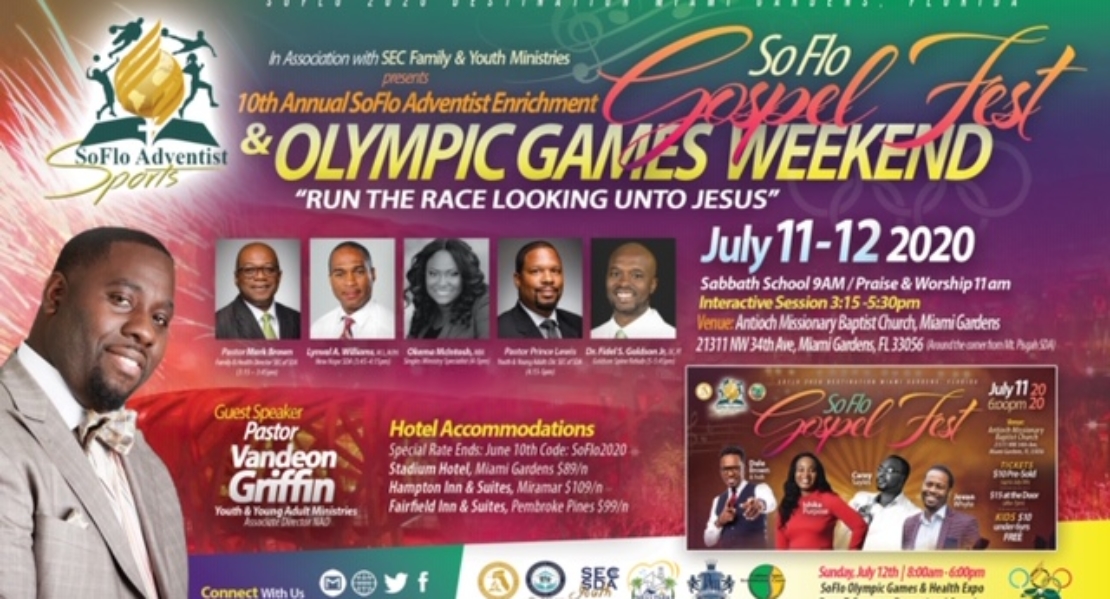 ADJUSTED – Gospel Fest & Olympic Games Weekend Handbill (Front)